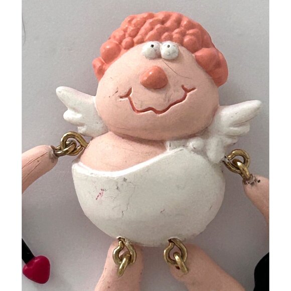 Vintage Hallmark Valentines Cupid Pin Brooch Dangle Moveable Arms Legs - Picture 3 of 6
